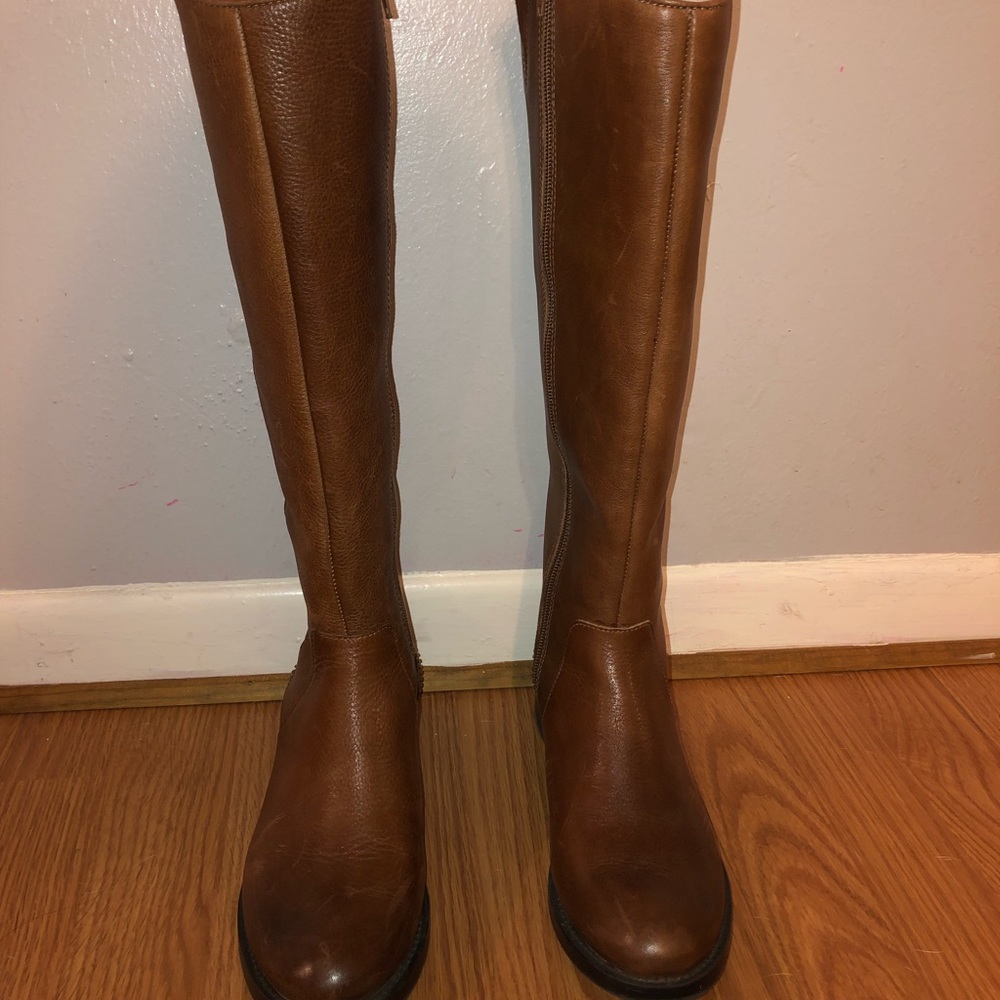 High brown boots